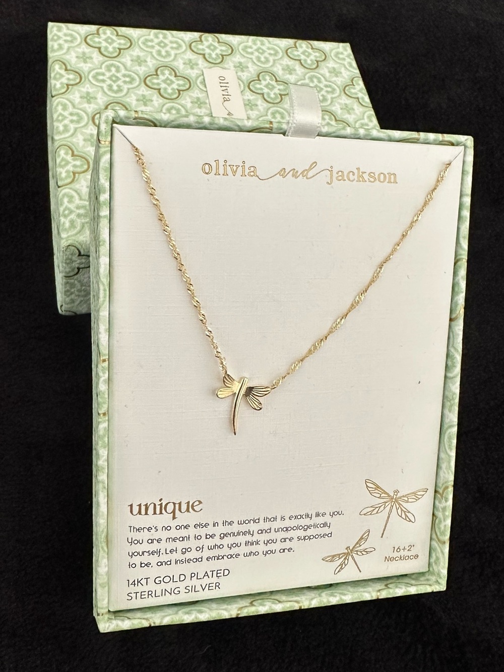 Olivia and Jackson Gold Dragonfly Pendant Necklace